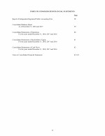 Index to Consolidated Financial Statements